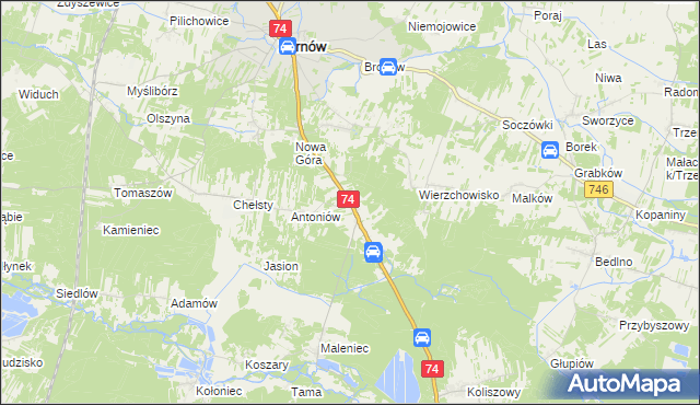 mapa Grębenice, Grębenice na mapie Targeo