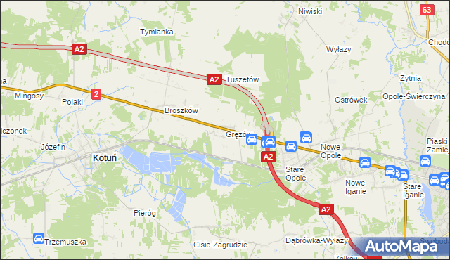 mapa Gręzów, Gręzów na mapie Targeo