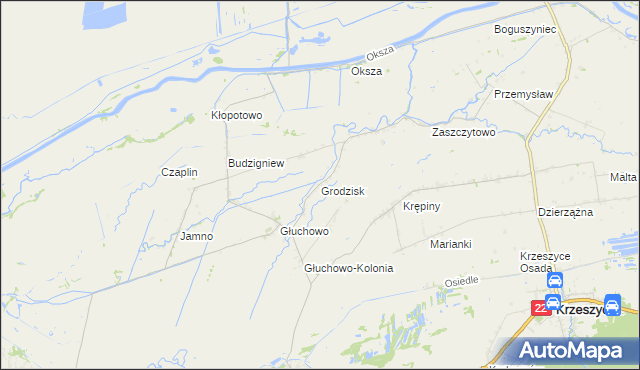 mapa Grodzisk gmina Słońsk, Grodzisk gmina Słońsk na mapie Targeo