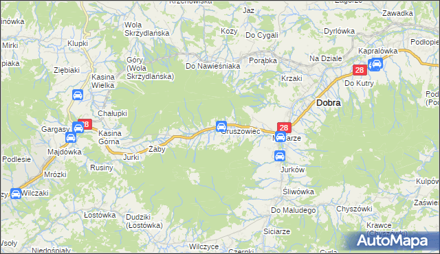 mapa Gruszowiec, Gruszowiec na mapie Targeo