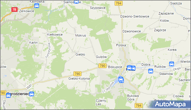 mapa Gulzów, Gulzów na mapie Targeo