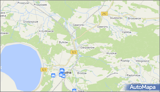 mapa Gwizdanów, Gwizdanów na mapie Targeo