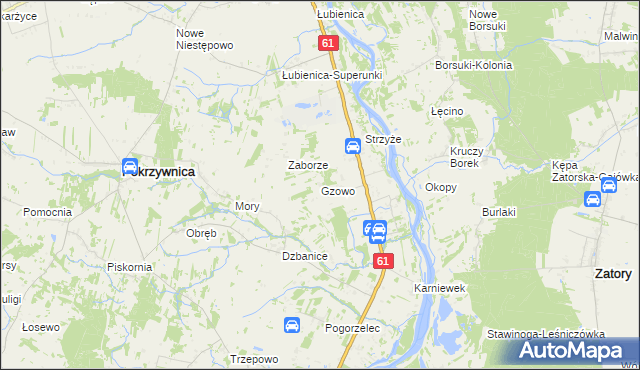 mapa Gzowo, Gzowo na mapie Targeo