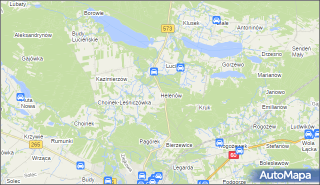 mapa Helenów gmina Gostynin, Helenów gmina Gostynin na mapie Targeo