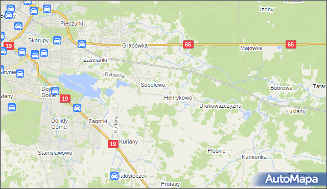 mapa Henrykowo gmina Supraśl, Henrykowo gmina Supraśl na mapie Targeo