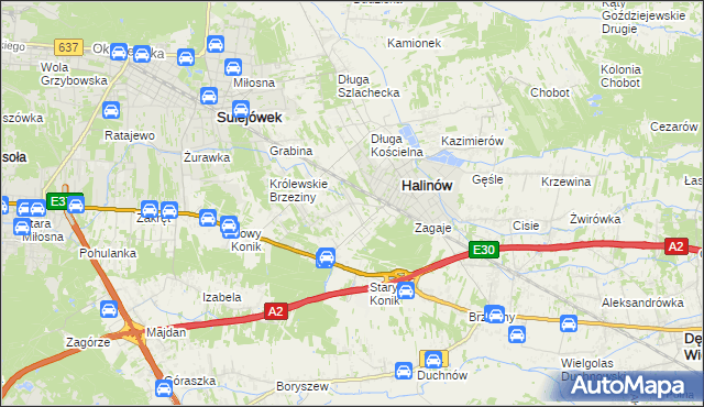 mapa Hipolitów gmina Halinów, Hipolitów gmina Halinów na mapie Targeo