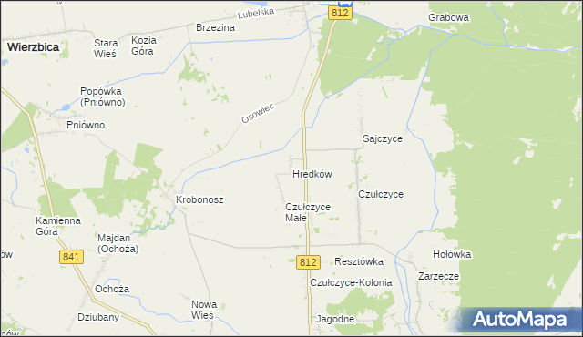 mapa Hredków, Hredków na mapie Targeo