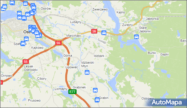 mapa Idzbark, Idzbark na mapie Targeo