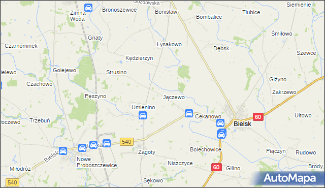 mapa Jączewo, Jączewo na mapie Targeo