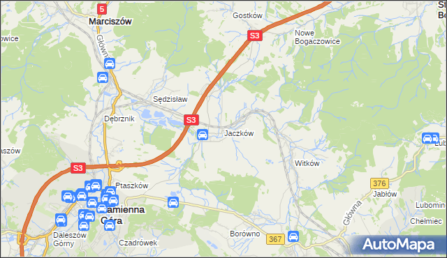 mapa Jaczków, Jaczków na mapie Targeo
