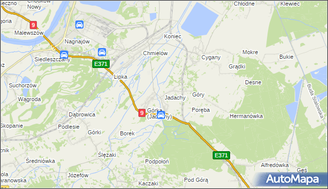 mapa Jadachy, Jadachy na mapie Targeo