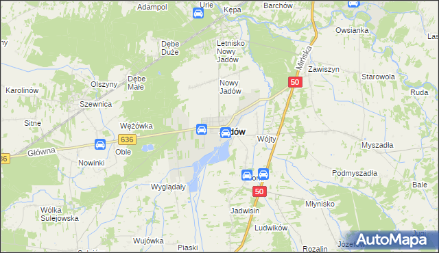 mapa Jadów, Jadów na mapie Targeo