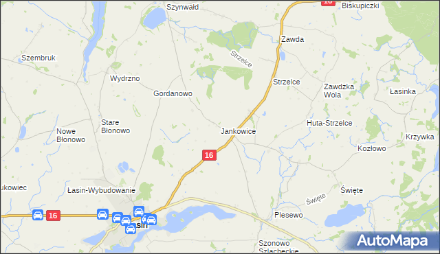 mapa Jankowice gmina Łasin, Jankowice gmina Łasin na mapie Targeo