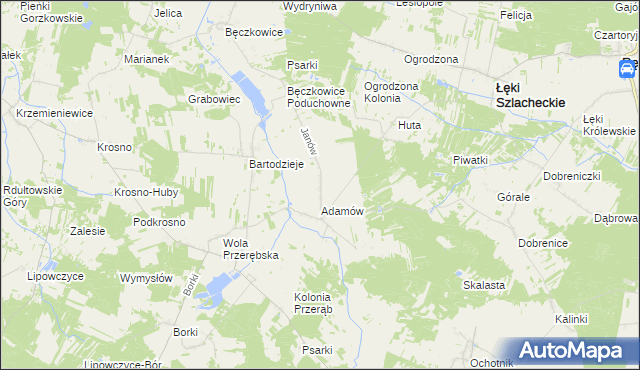 mapa Janów gmina Łęki Szlacheckie, Janów gmina Łęki Szlacheckie na mapie Targeo