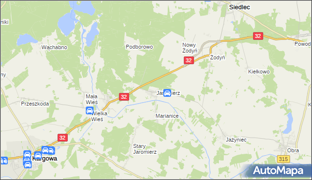 mapa Jaromierz gmina Siedlec, Jaromierz gmina Siedlec na mapie Targeo