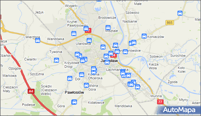 mapa Jarosławia, Jarosław na mapie Targeo