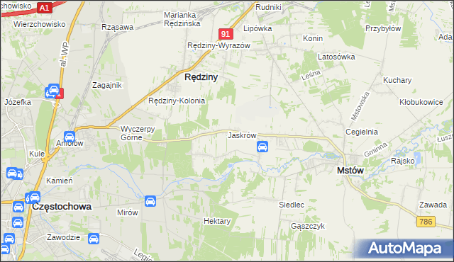mapa Jaskrów, Jaskrów na mapie Targeo
