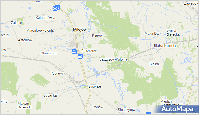 mapa Jaszczów-Kolonia, Jaszczów-Kolonia na mapie Targeo