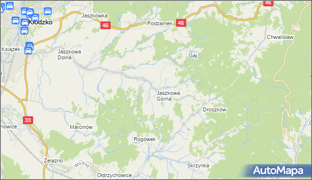 mapa Jaszkowa Górna, Jaszkowa Górna na mapie Targeo