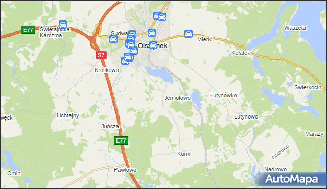 mapa Jemiołowo, Jemiołowo na mapie Targeo