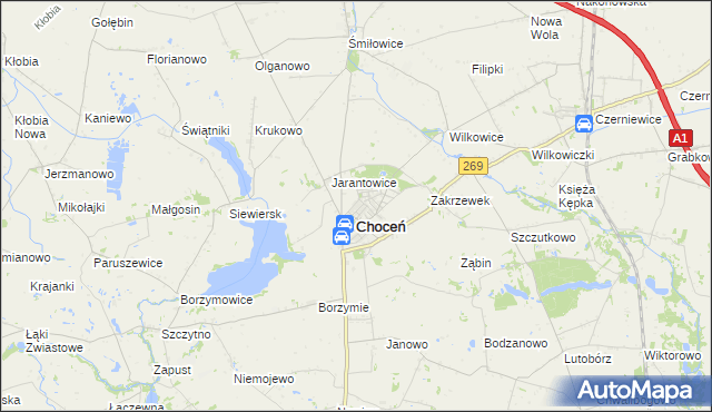 mapa Jerzewo gmina Choceń, Jerzewo gmina Choceń na mapie Targeo