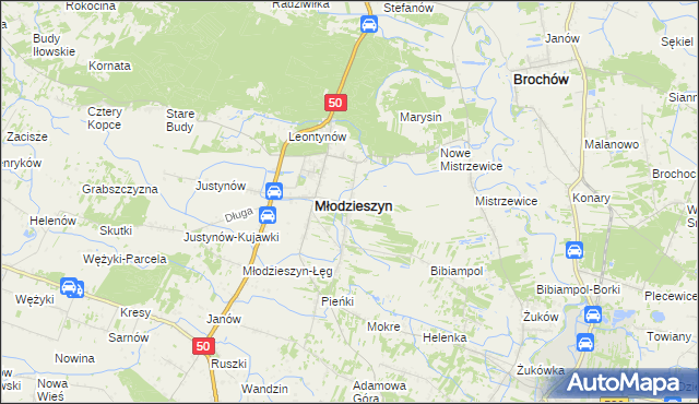 mapa Juliopol gmina Młodzieszyn, Juliopol gmina Młodzieszyn na mapie Targeo