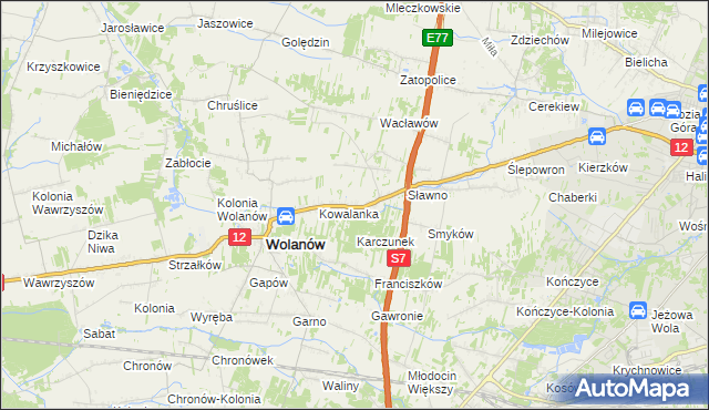 mapa Kacprowice, Kacprowice na mapie Targeo