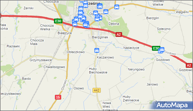 mapa Kaczanowo, Kaczanowo na mapie Targeo