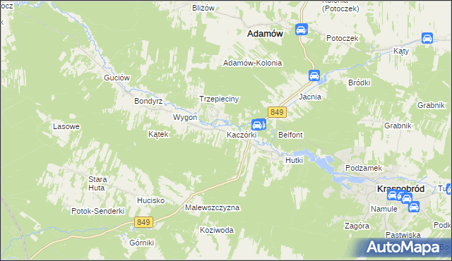 mapa Kaczórki, Kaczórki na mapie Targeo