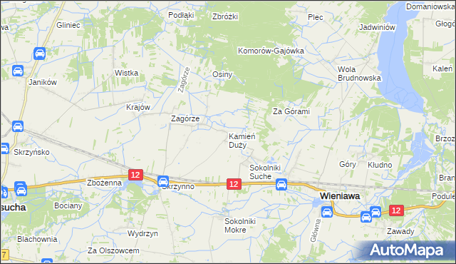 mapa Kamień Duży gmina Wieniawa, Kamień Duży gmina Wieniawa na mapie Targeo