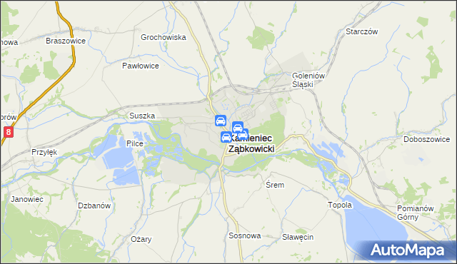 mapa Kamieniec Ząbkowicki, Kamieniec Ząbkowicki na mapie Targeo