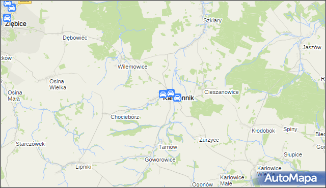 mapa Kamiennik powiat nyski, Kamiennik powiat nyski na mapie Targeo