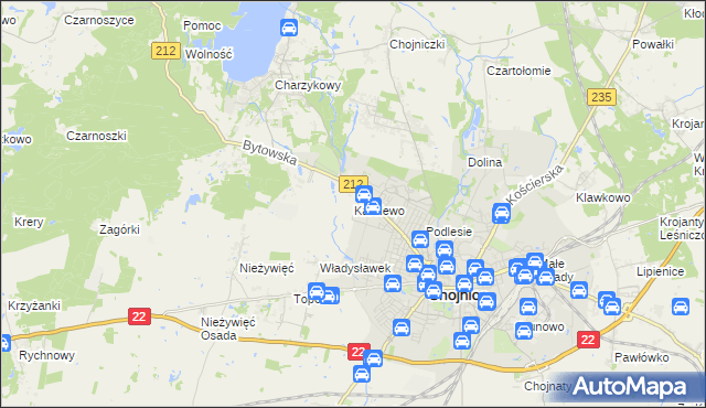 mapa Karolewo gmina Chojnice, Karolewo gmina Chojnice na mapie Targeo