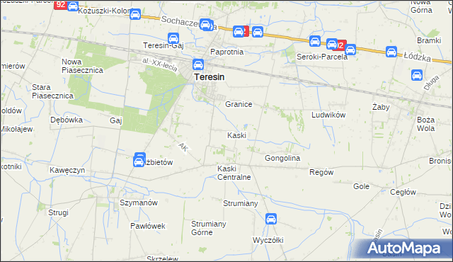 mapa Kaski gmina Baranów, Kaski gmina Baranów na mapie Targeo