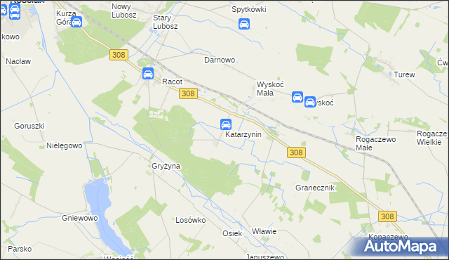 mapa Katarzynin, Katarzynin na mapie Targeo