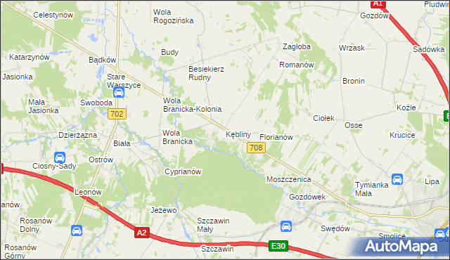 mapa Kębliny, Kębliny na mapie Targeo