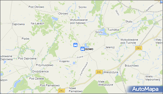 mapa Kęsowo, Kęsowo na mapie Targeo