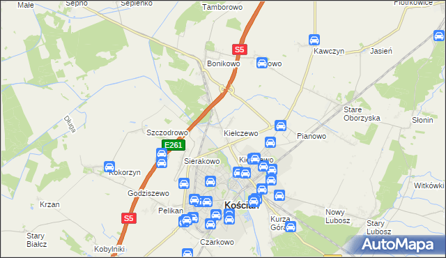 mapa Kiełczewo, Kiełczewo na mapie Targeo