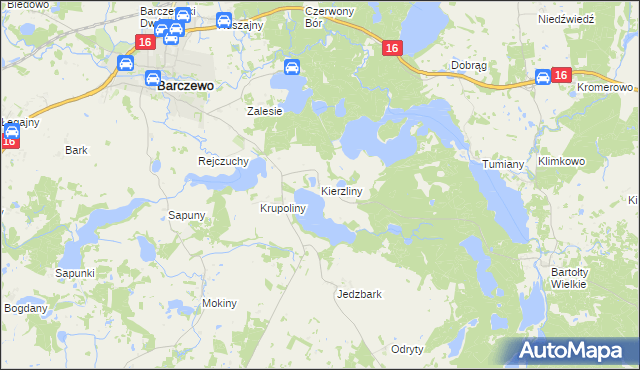 mapa Kierzliny, Kierzliny na mapie Targeo