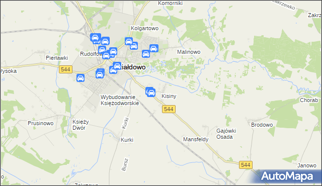 mapa Kisiny, Kisiny na mapie Targeo