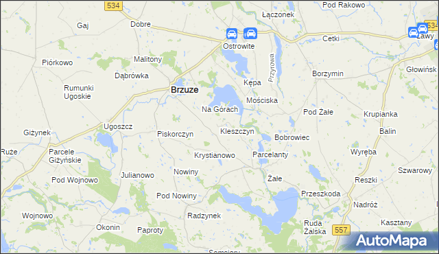 mapa Kleszczyn, Kleszczyn na mapie Targeo