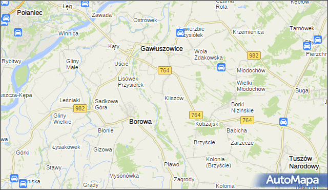 mapa Kliszów gmina Gawłuszowice, Kliszów gmina Gawłuszowice na mapie Targeo