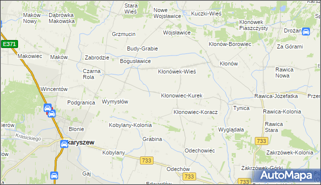 mapa Kłonowiec-Kurek, Kłonowiec-Kurek na mapie Targeo