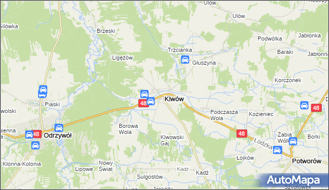 mapa Klwów, Klwów na mapie Targeo