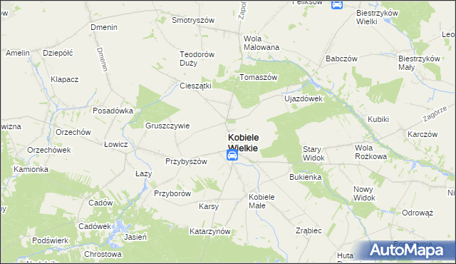 mapa Kobiele Wielkie, Kobiele Wielkie na mapie Targeo