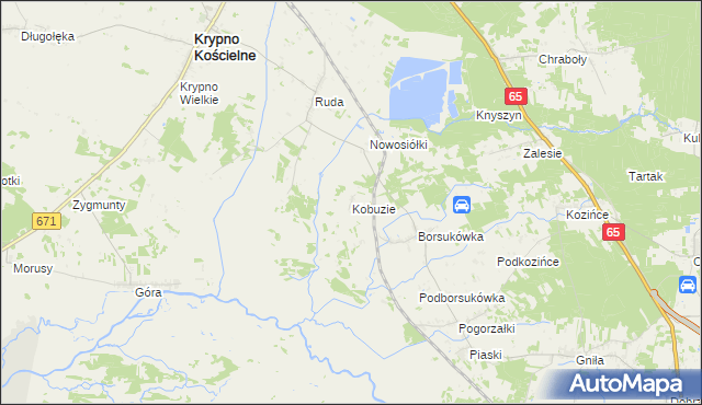 mapa Kobuzie gmina Dobrzyniewo Duże, Kobuzie gmina Dobrzyniewo Duże na mapie Targeo