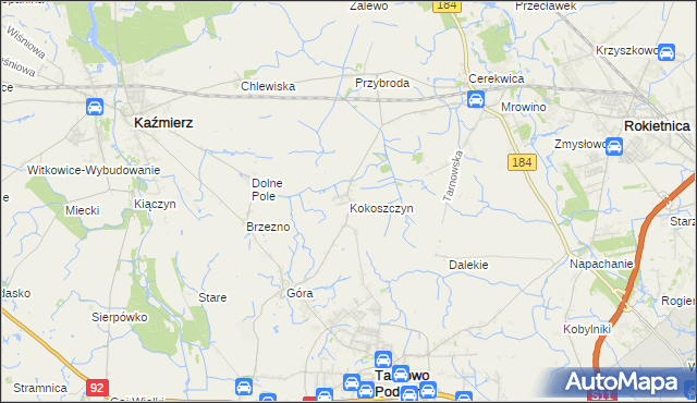 mapa Kokoszczyn gmina Tarnowo Podgórne, Kokoszczyn gmina Tarnowo Podgórne na mapie Targeo