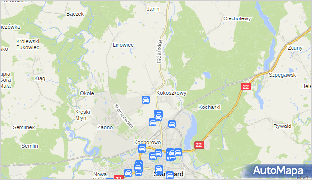 mapa Kokoszkowy, Kokoszkowy na mapie Targeo