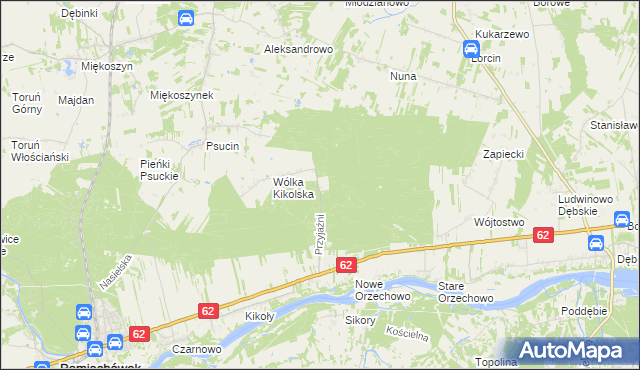 mapa Kolonia gmina Pomiechówek, Kolonia gmina Pomiechówek na mapie Targeo