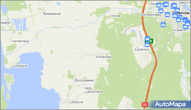 mapa Komarowo, Komarowo na mapie Targeo